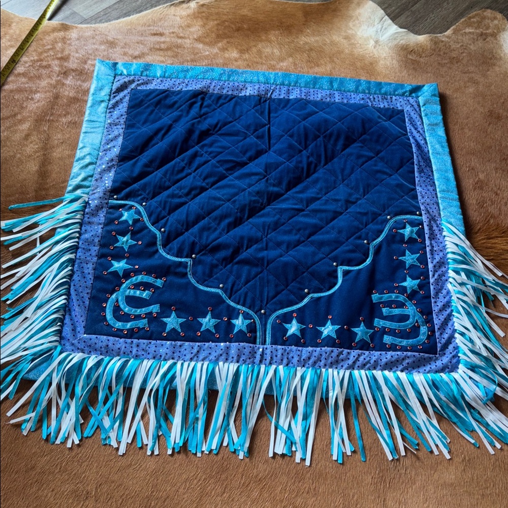 Hilason Western Horse Shoe & Stars Show Barrel Racing Rodeo Saddle Blanket.